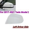 1Pc Pearl White Left Driver Side Mirror Rearview Cover Cap For Tesla Model 3