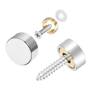 Stainless Steel Mirror Nails Screw Cap Silver 16/22/25mm Mirror Screws Fasteners Mirror Decorative Advertising Board