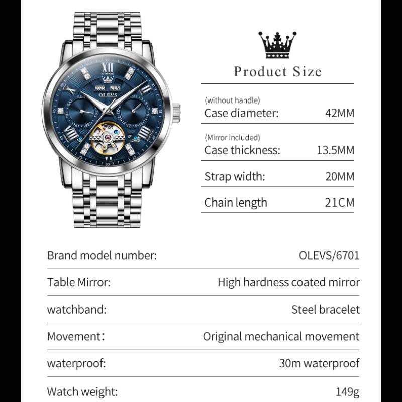 Neue Top-Herrenuhr, multifunktionale mechanische Uhr, vollautomatische Business-wasserdichte Herrenuhr