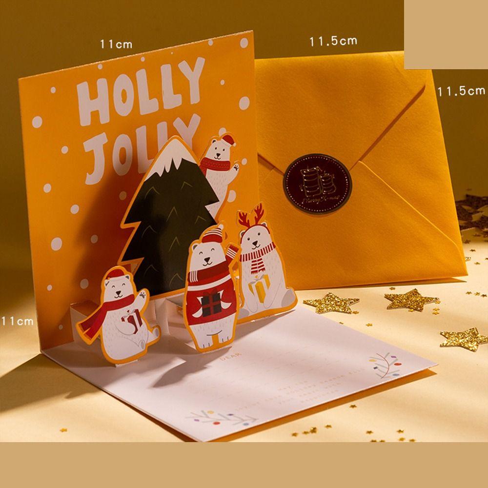 Christmas Tree Christmas Pop-Up Cards Thank You New Year Greeting Cards  Festivital Gifts