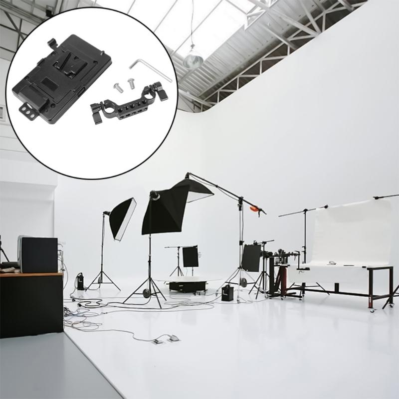 Aluminum Alloy 15MM Pipe Clamp With Battery Backboard Plate For V Mount Battery Plate In Photography And Videography