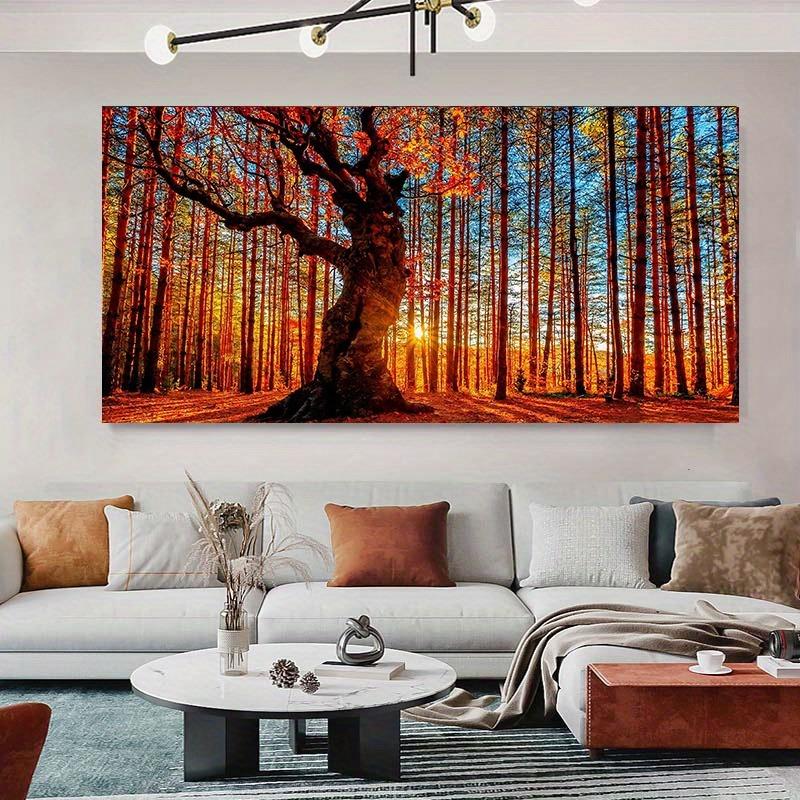 Nature Sunrise Forest Trees Canvas Painting Posters and Prints Landscape Wall Art Pictures for Modern Living Room Cuadros Decor