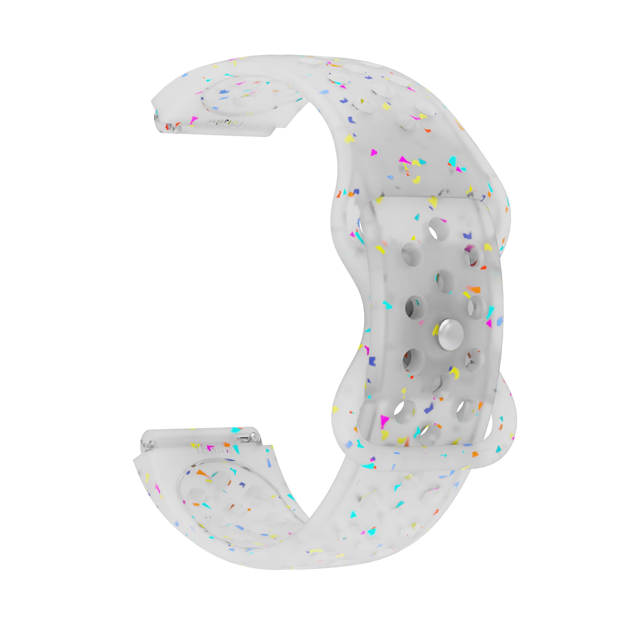 

18mm Replacement Strap for Huawei Watch GT 5 41mm/GT 4 41mm Color Dot Silicone Watch Band Multi Hole Design Transparent