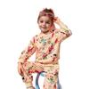 Girls' Graffiti Printed Round Neck Long Sleeve Suit Autumn Children's Round Neck Long Sleeve Hoodie & Pants Suit