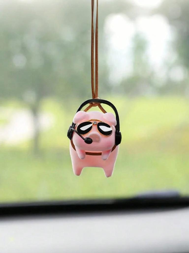 1Pc Cute Pink Pig Car Hanging Ornament – Perfect for Car Interior Decoration, Adding Whimsy and Fun to Your Vehicle.