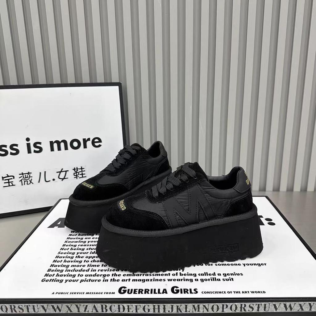 Fashion 2024 Women's Casual Sports Shoes Breathable Waterproof Wedge Thick Sole Women's Sports Shoes Leather Casual Shoes