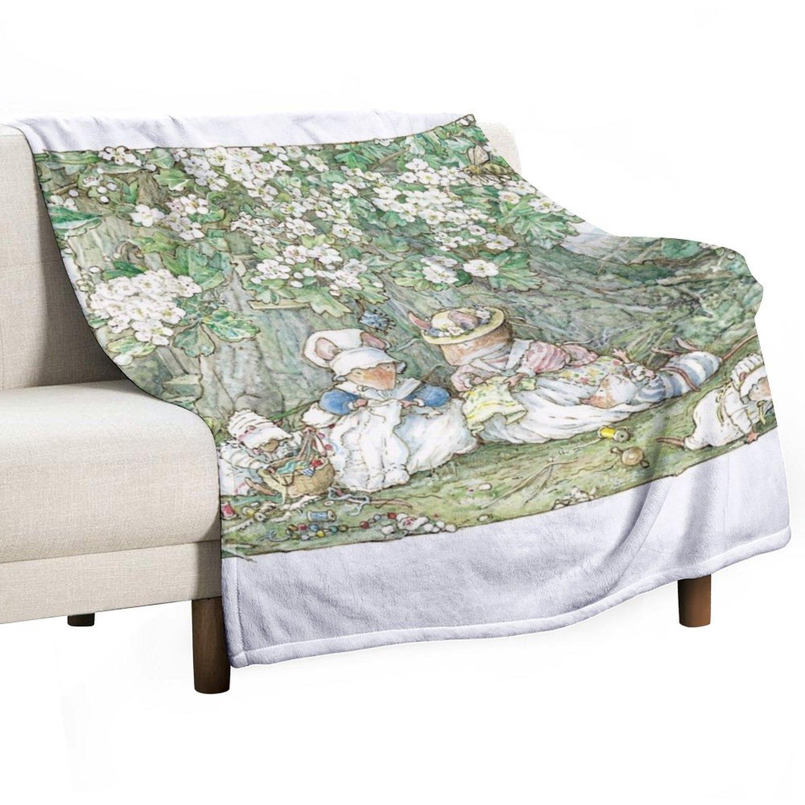 

Brambly Hedge - Hawthorn blossom and babies Throw Blanket Luxury Thicken Decorative Throw Sofas Fashion Sofas Blankets 30x40in