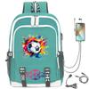 Football Star Printed Schoolbag Backpack Usb Charging Student Backpack Computer Bag