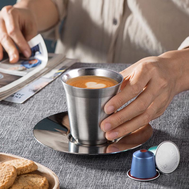 Italian 80ML Double-Wall Stainless Steel Children's Coffee Cup - Heat & Cold Insulated [New]