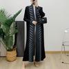 Women's Pleated Long Sleeve Cardigan - Spring & Autumn Arabic Style Robe