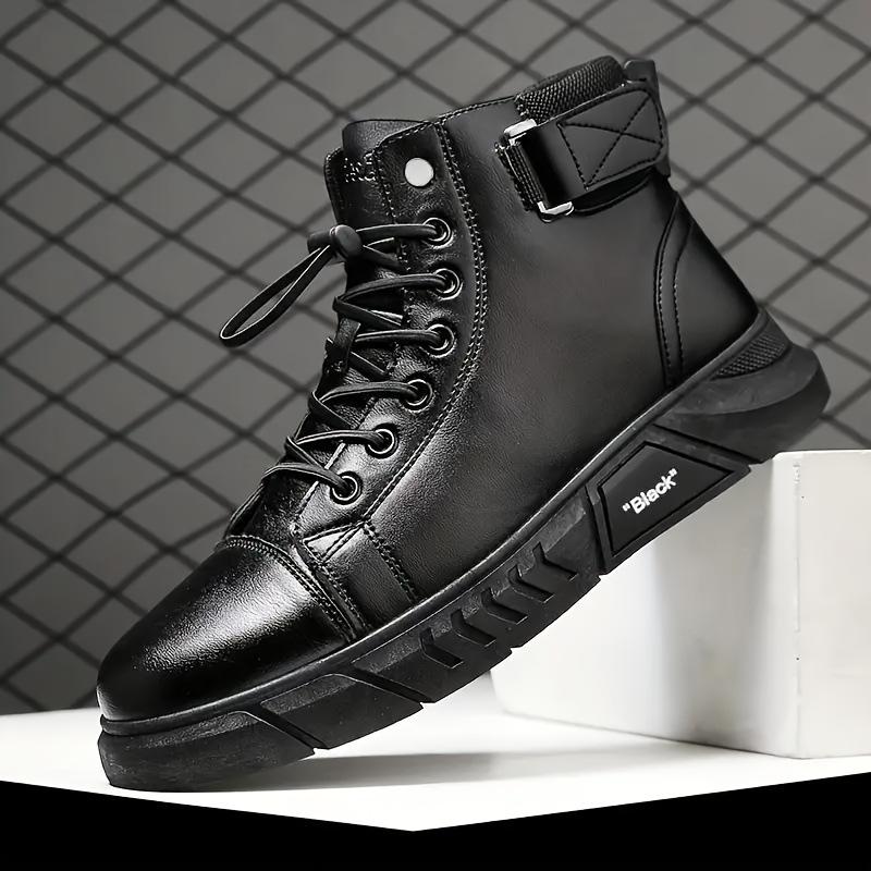 

Large size tieless boots with side zipper, casual and comfortable walking shoes, easy to wipe 39 чёрный