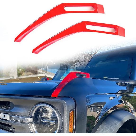 Trail Sight Cover Engine Hood Hinge Cover Hood Side Release Handles Decoration Exterior Accessories For Ford Bronco Accessories 2024 2025, 2 Pack