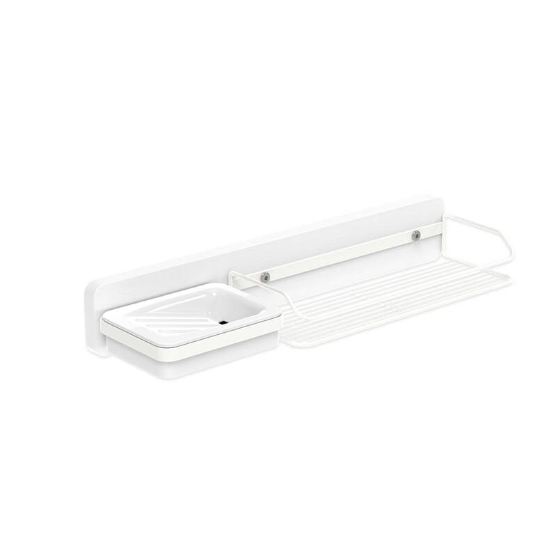 No-Drill Wall-Mounted Divided Soap Dish