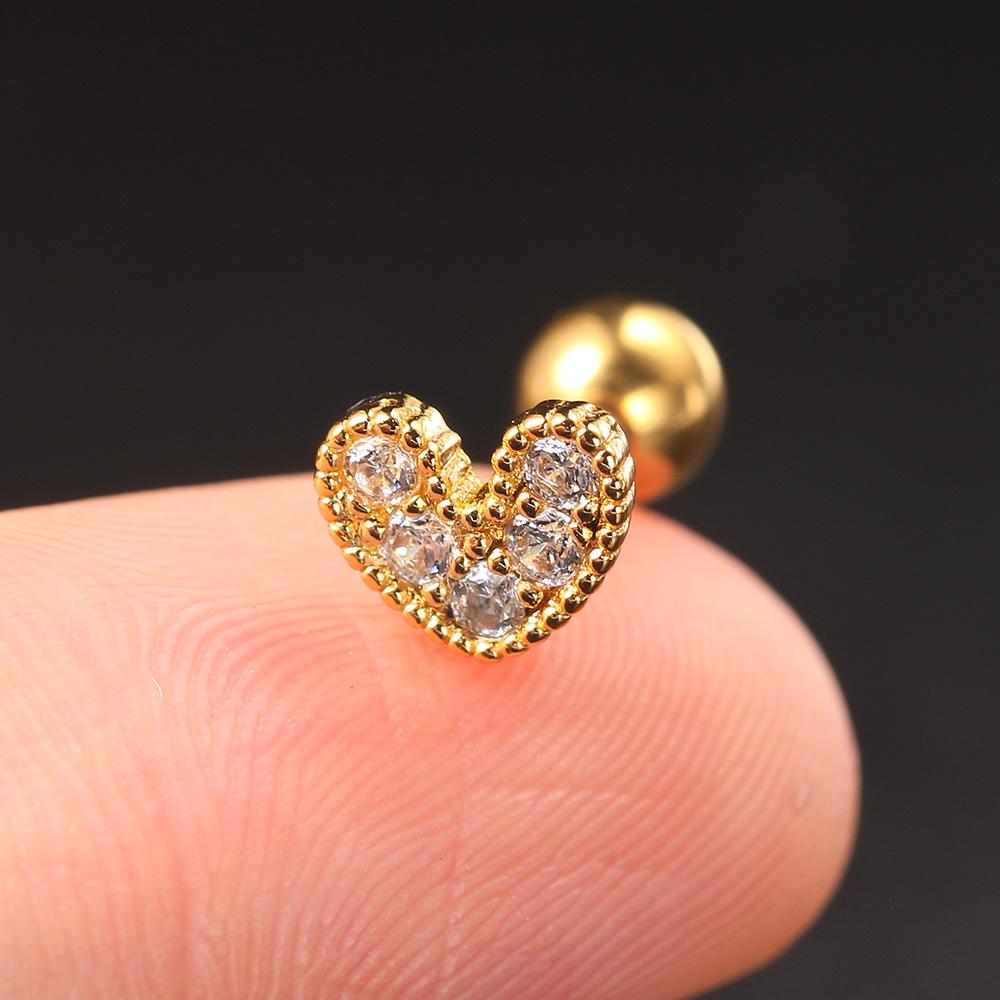 Septum Piercing Helix Earrings Women Zircon Heart Cartilage Ear Daith Lobe Rook Tragus Piercing Jewelry Body Accessories Gift
