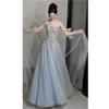 Evening dress female high-end light luxury niche host temperament super fairy student day adult ceremony heavy industry engagement dress dress