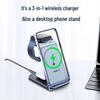 Universal 3-in-1 Wireless Fast Charger for Phone, Watch, and Earbuds with Alloy Stand