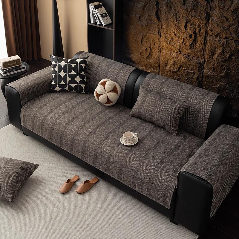 New Imitation Cotton And Linen Sofa Cover Pad High-End Non-Slip Leather Sofa Seat Cushion Anti-Cat Scratch Sofa Cover Cover Cloth