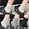 Miu Ballet Bow Fishnet Lace Ankle Socks - Breathable Summer High-Top Style