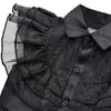 Auf Lager: Addams Family Wednesday Addams Schwarzes Kleid Halloween Cosplay Kostüm