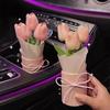 Kreative Auto-Innendekoration Niedliche Handwerkskunst Ornamente Auto Tulpenstrauß Dekorative Zubehörteile Auto Mittelkonsole Dekoration Geschenke