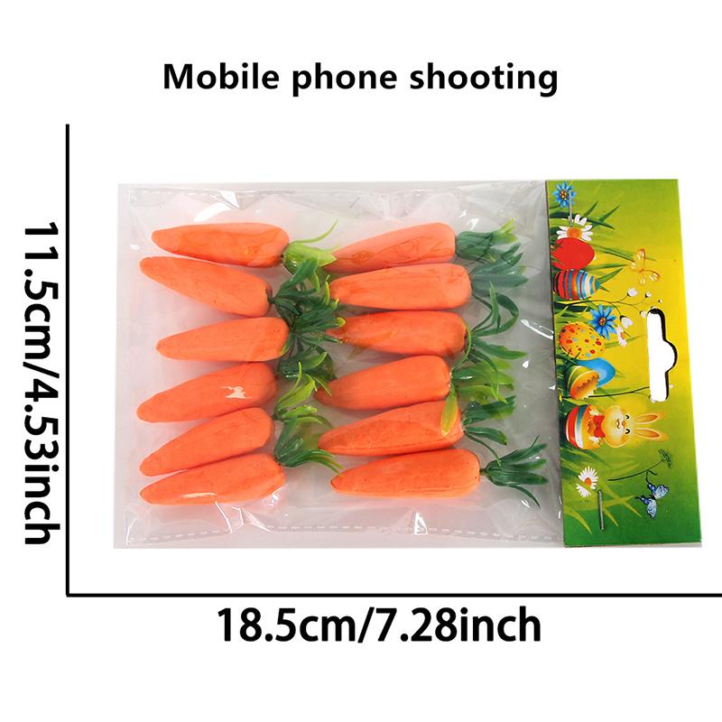 12Pcs Easter Home Kitchen Decoration Artificial Foam Carrot Mini Easter Carrot Ornament