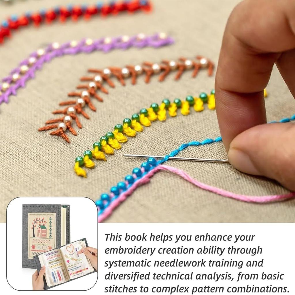 Portable Embroidery Books Creative Sewing Book Embroidery Stitch Book Sewing Accessories Kits Improving Sewing Skill