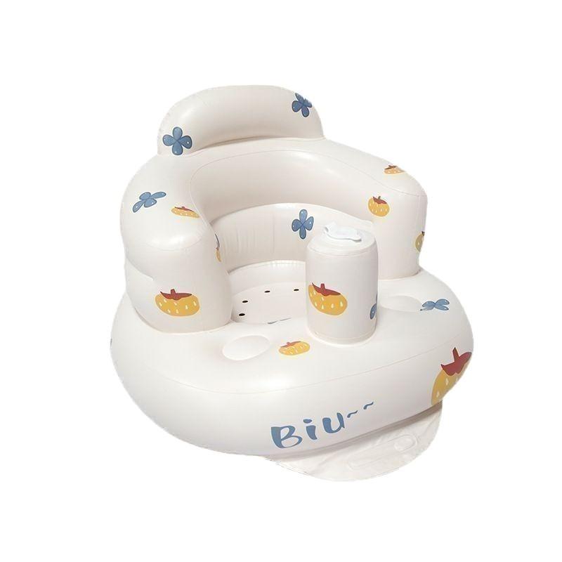 Infant Shining Baby Inflatable Sofa Children Puff Portable Bath Chairs PVC Multifunctional Seat Practice Sitting Bath Stool