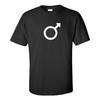 White Male SYMBOL On Black T-Shirt Man Masculine Cotton Shirt S-5XL