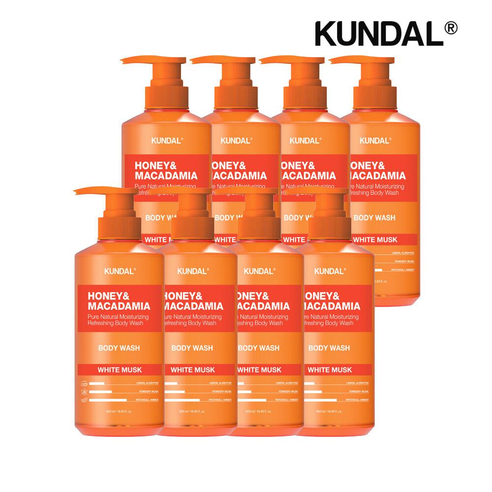 KUNDAL Honey & Macadamia Pure Body Wash White Musk 500ml x8