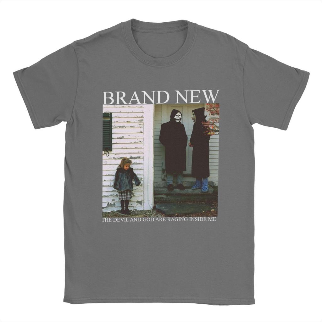 Novelty Brand New The Devil And God Are Raging Inside Me T-Shirts for Men Crew Neck Cotton T Shirt Band Tee Shirt Summer Clothes