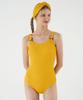 Kolallikeu Modern Bold Ring Monokini Yellow