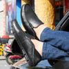Plus Size Men's Cowhide Driving Moccasins - Casual Leather Shoes, British Style, Trendy Cross-Border Design.