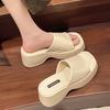 Fashion Women Slippers 2025 Summer New Thick Soled Women Sandals Square Toe Luxury Designer Slippers Slides Women Shoes Zapatos De Mujer