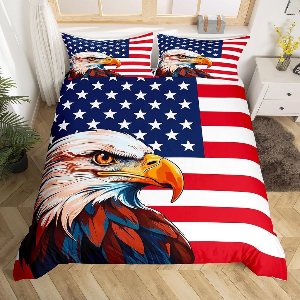 Adler Muster 3D Digitaldruck Quilt Set Dreiteiliges Bettwäscheset