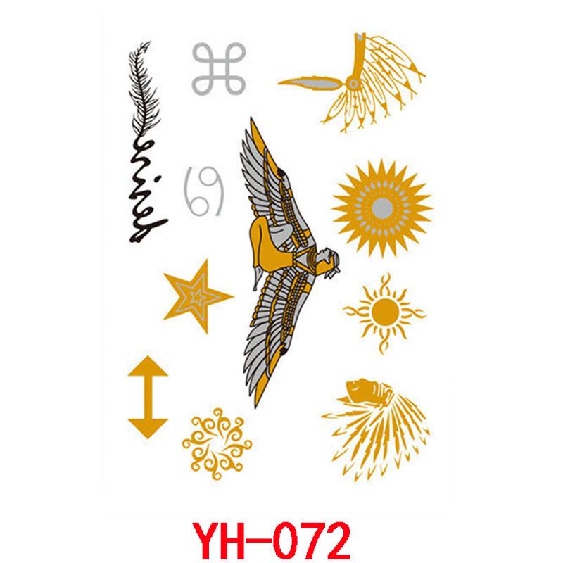 Bronzing Tattoo Sticker, Metal Waterproof Tattoo Sticker, Tattoo