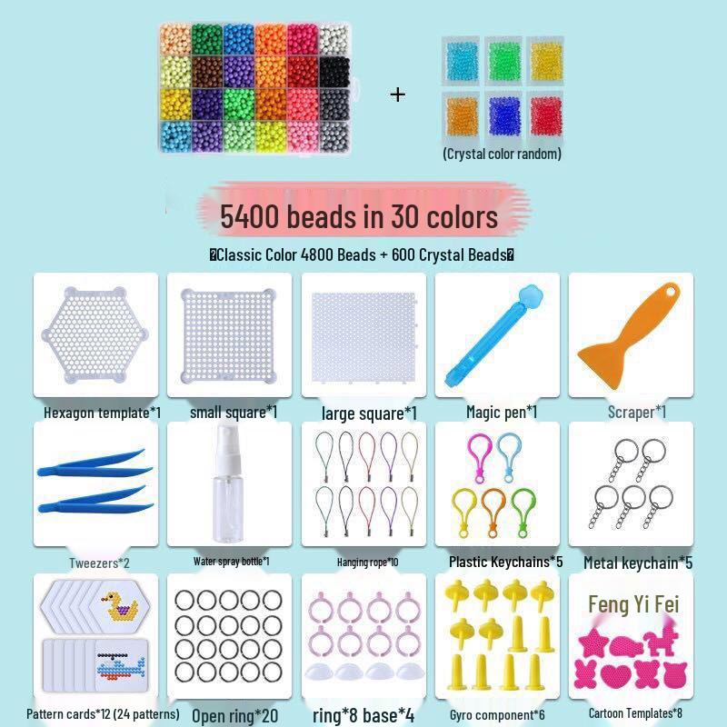 Magic Water Mist Beads Set: Creative Handmade DIY No-Ironing Perler Beads for Kids' Educational Play