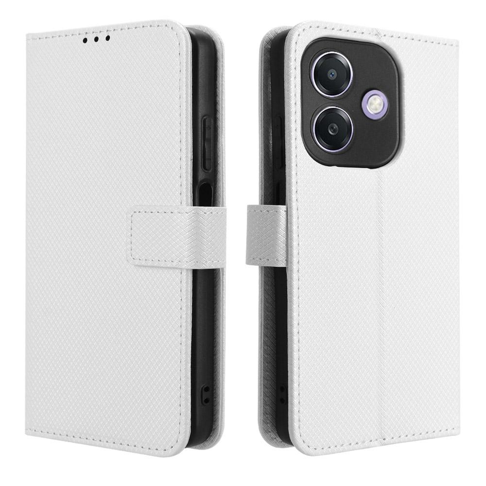 

Чехол для Oppo A3 4G/A3 5G/A3x 4G/A3x 5G/A40M 4G/A40 4G/A3i 5G/A60 5G Чехол Кошелек из ПУ кожи с алмазной текстурой White