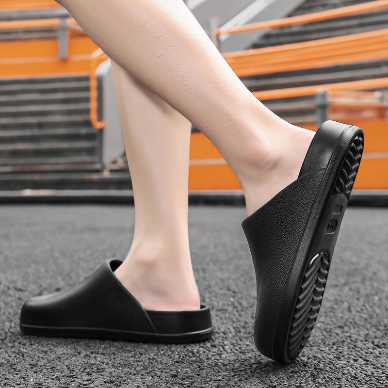 Couple Slippers Summer Baotou Half Slipper Light EVA Soft Soled Slippers Comfort Home Slippers for Men Women Casual Beach Slides