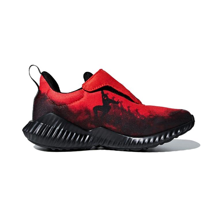 adidas Fortarun Spider Man AC K Spider Man Slip Resistant Low Top Kids' Running Shoes Red Black D96878
