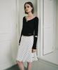 Nigaennikol Dot Ruffle Midi Skirt_Ivory