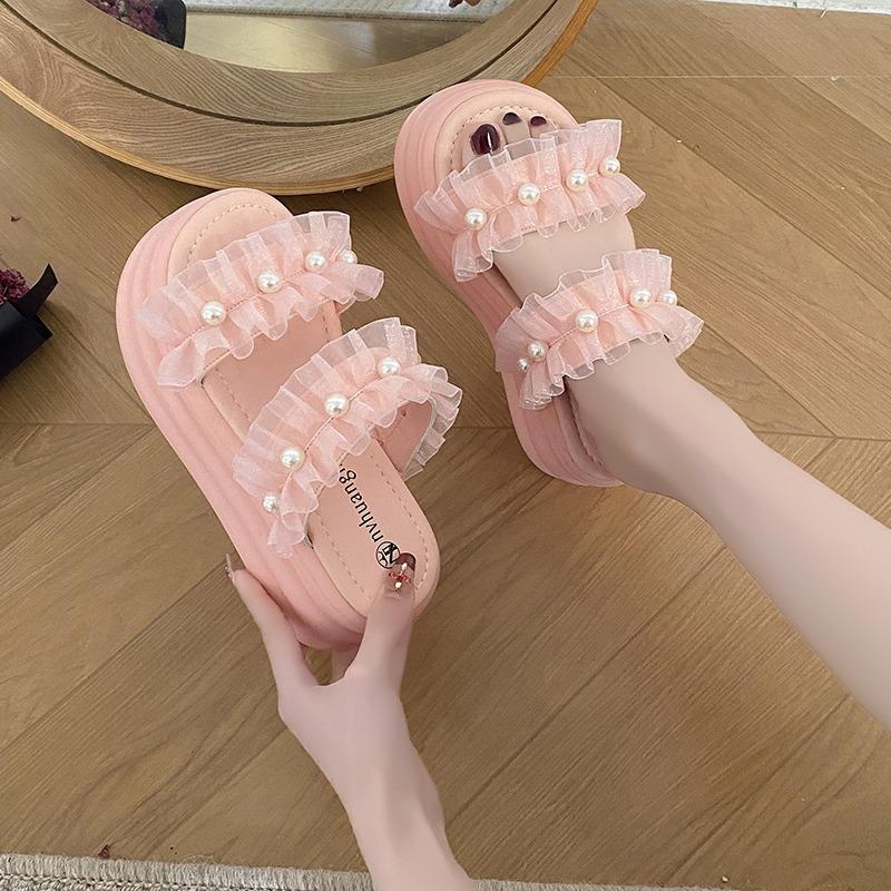 Fashion Summer Women Slippers New 2024 Thick Sole Dad Shoes Casual High Platform Slides Leisure Outside Flip-Flops Sneakers Woman 7.5CM