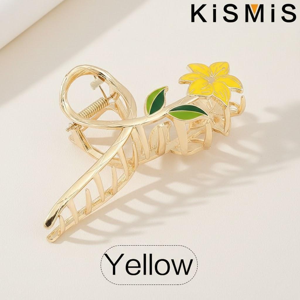 

Large Metal Flower Hair Claw Clip Strong Hold Hair Clamp Women Girls Fashion Accessories Boho Style Barrette жёлтый