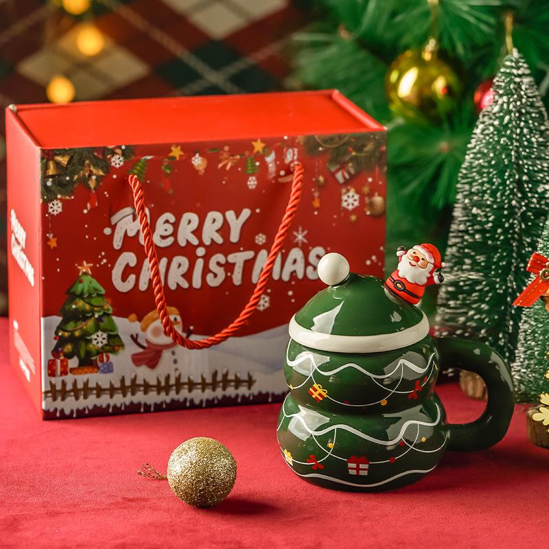 Christmas Gift Mug High End Sense Christmas Cup Ceramics Gift for Girls' Companions and Small Gifts for Employees and Customers