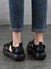 Johnature Genuine Leather Retro Hand Woven Hollow-out Sandals Soft Soled Women's Flat Platform Shoes