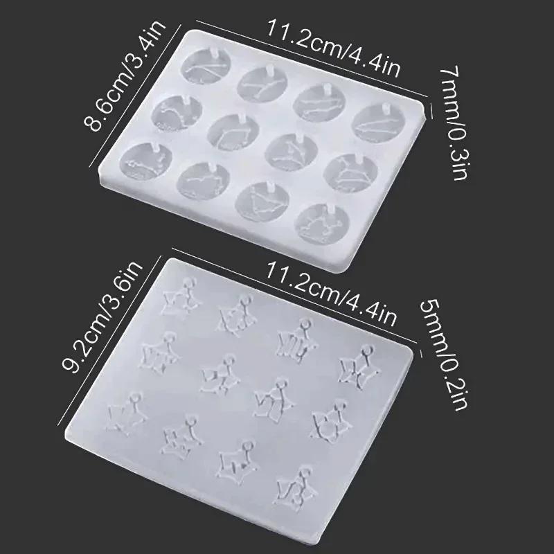 

A Top Quality Constellations Discs Pendant Liquid Epoxy Resin Silicone Mold Jewelry Making Tools Uv Resin Mold Christmas Gifts