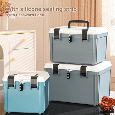 Portable Lockable Storage Container Bin Large Capacity With Combination Lock Lock Safe Box Stable Versatile Lock Box Home Office