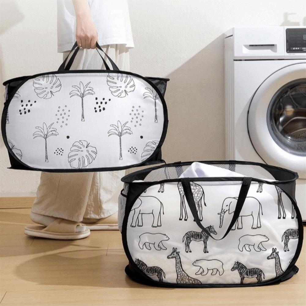 Cartoon Folding Laundry Basket Collapsible Laundry Hamper Space Saving Storage Basket Bedroom
