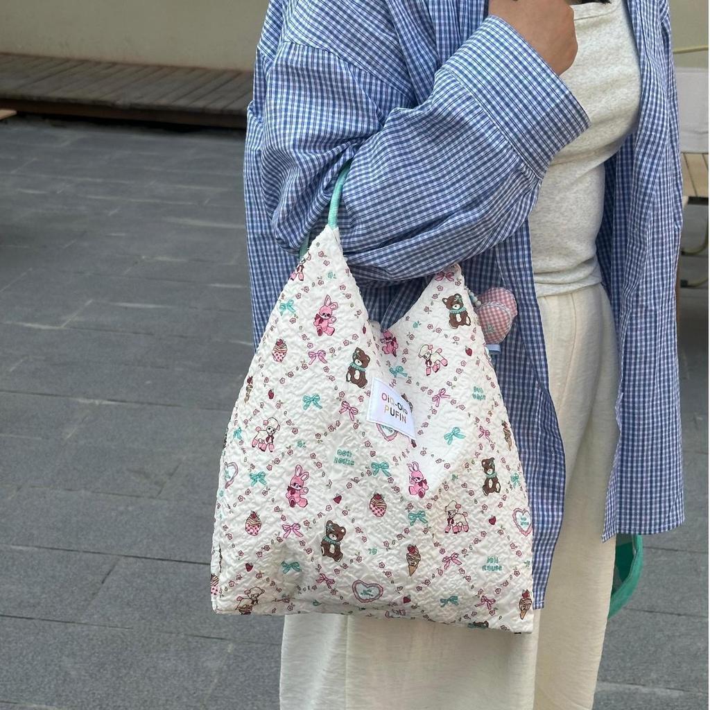 2025 Tragetasche mit großem Fassungsvermögen und Cartoon-Motiv - Koreanischer Stil, schlicht und vielseitig für den täglichen Weg zur Arbeit