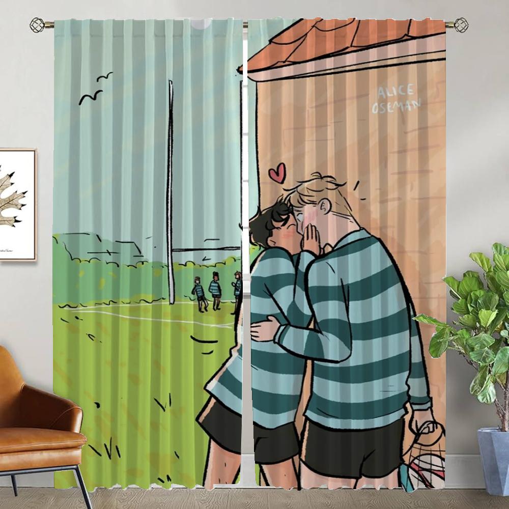 Anti-mosquito Curtains for Living Room Curtain Heartstopper Halloween Decoration Blackout Curtains 2 Pieces Partition Shades