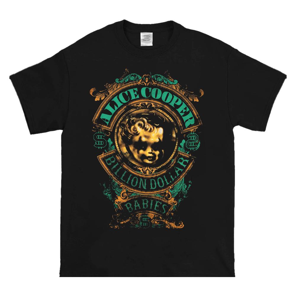 Alice Cooper Unisex-Erwachsene Billion Dollar Baby Crest Baumwoll-T-Shirt